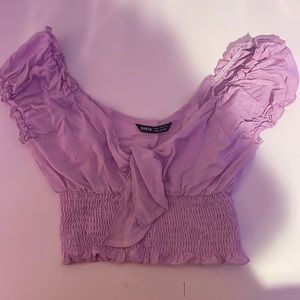 purple crop top